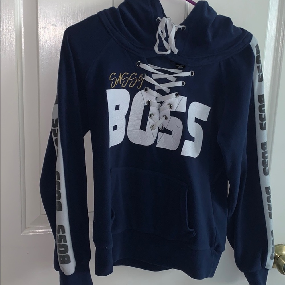 Long Sleeve Navy Blue Sweatshirt/Hoodie